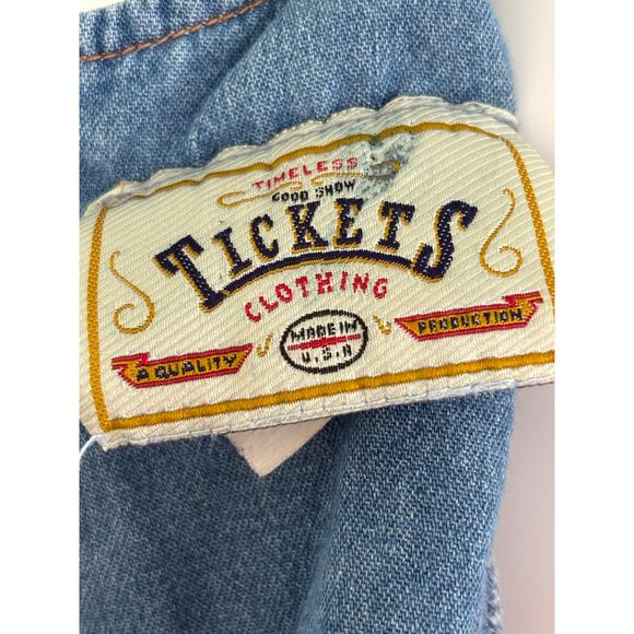 Tickets Clothing Vintage Embroidered Denim‎ Back Zip Maxi Dress Women’s Size 18T - Picture 9 of 14